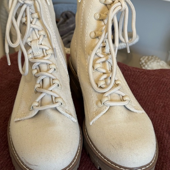 Target Cream Lace-Up Combat Boots - Picture 7 of 7